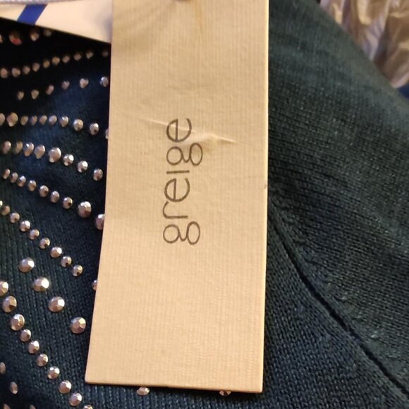 greige women's teal long sleeve top with studs nwt - Picture 5 of 6